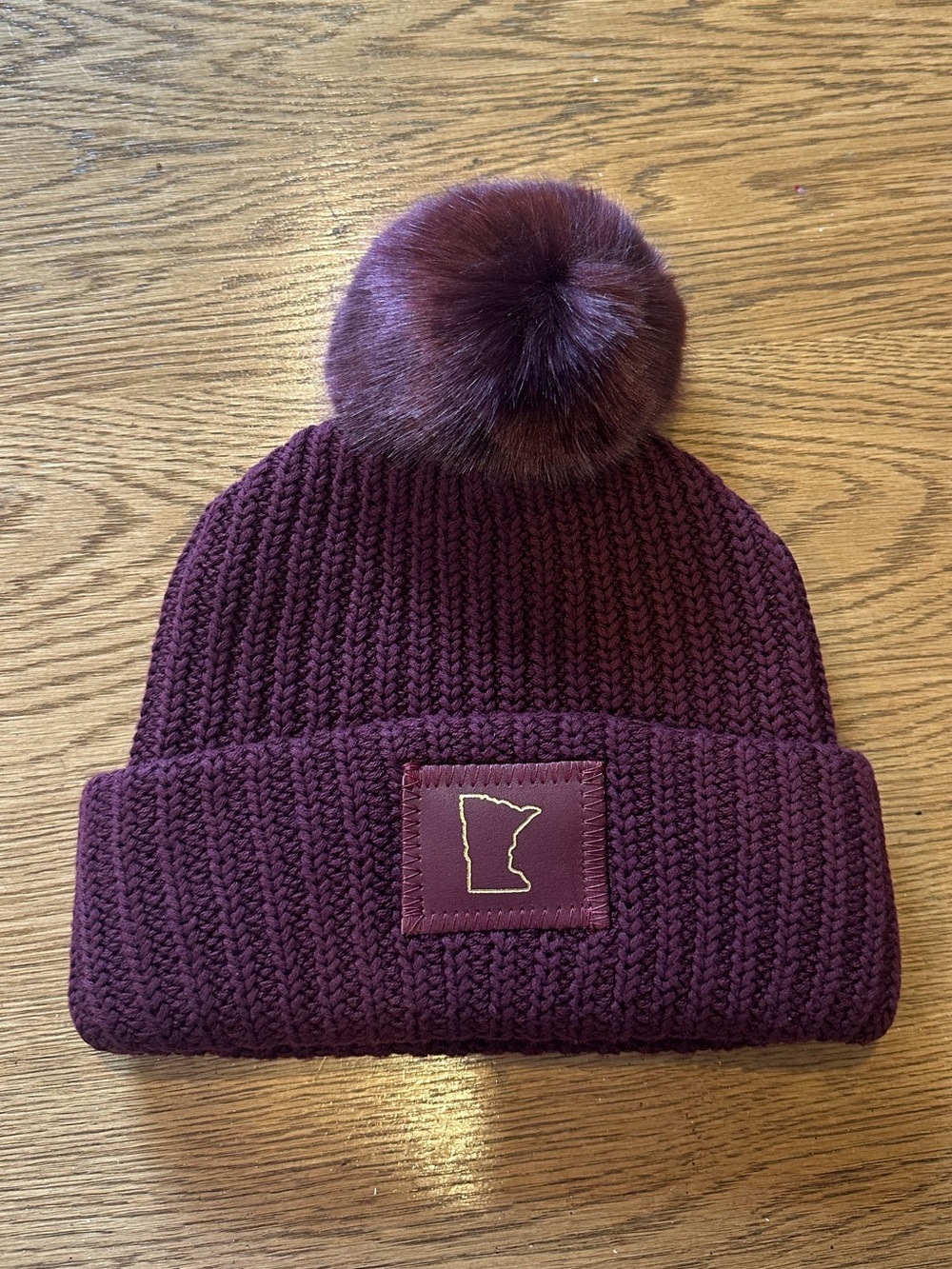 Love Your Melon Minnesota Maroon and Gold knit Beanie with Pom